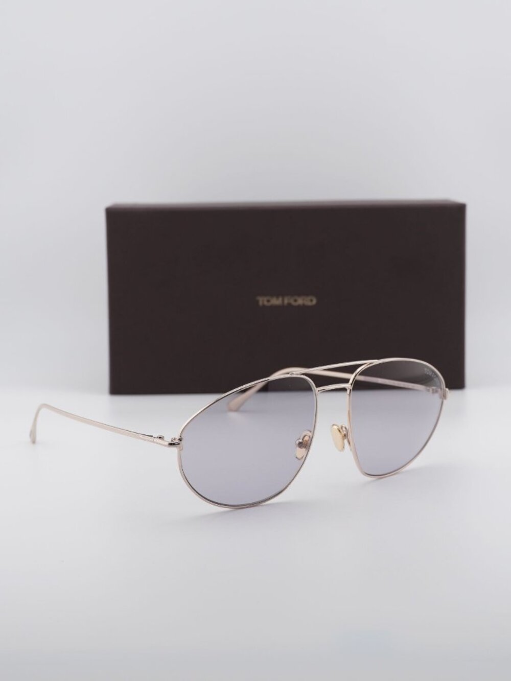 Tom Ford FT0796 28A Aviator Sunglasses - Gold / Light Grey